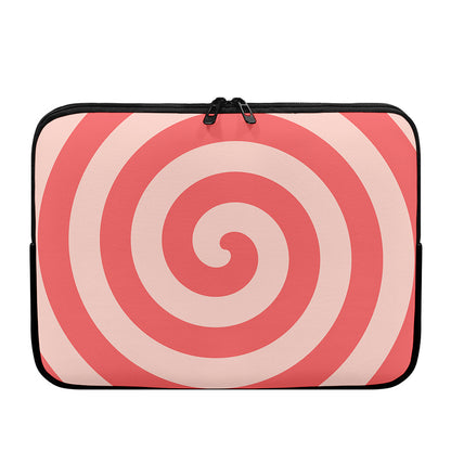 Pink Circle Swirl Print Laptop Sleeve