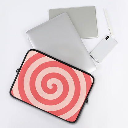 Pink Circle Swirl Print Laptop Sleeve