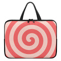 Pink Circle Swirl Print Laptop Sleeve With Handle