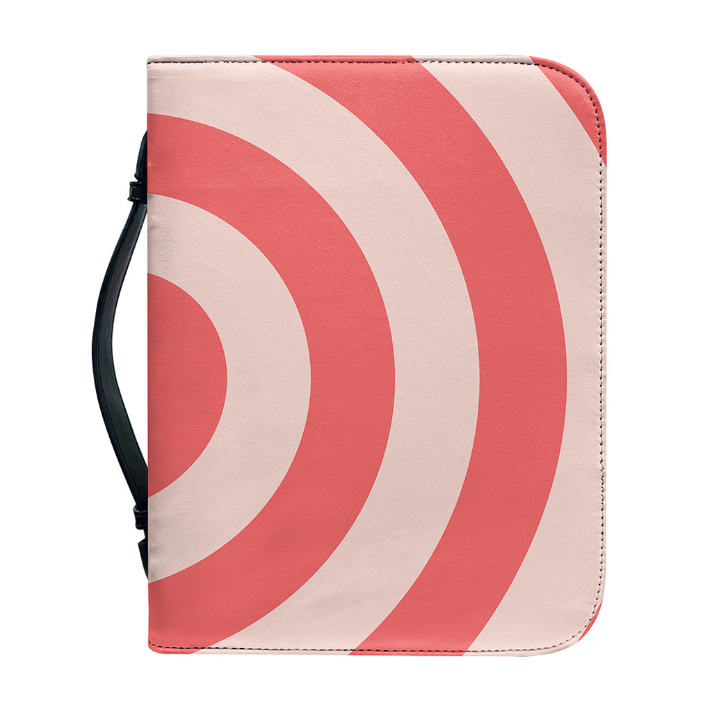 Pink Circle Swirl Print Leather Bible Cover
