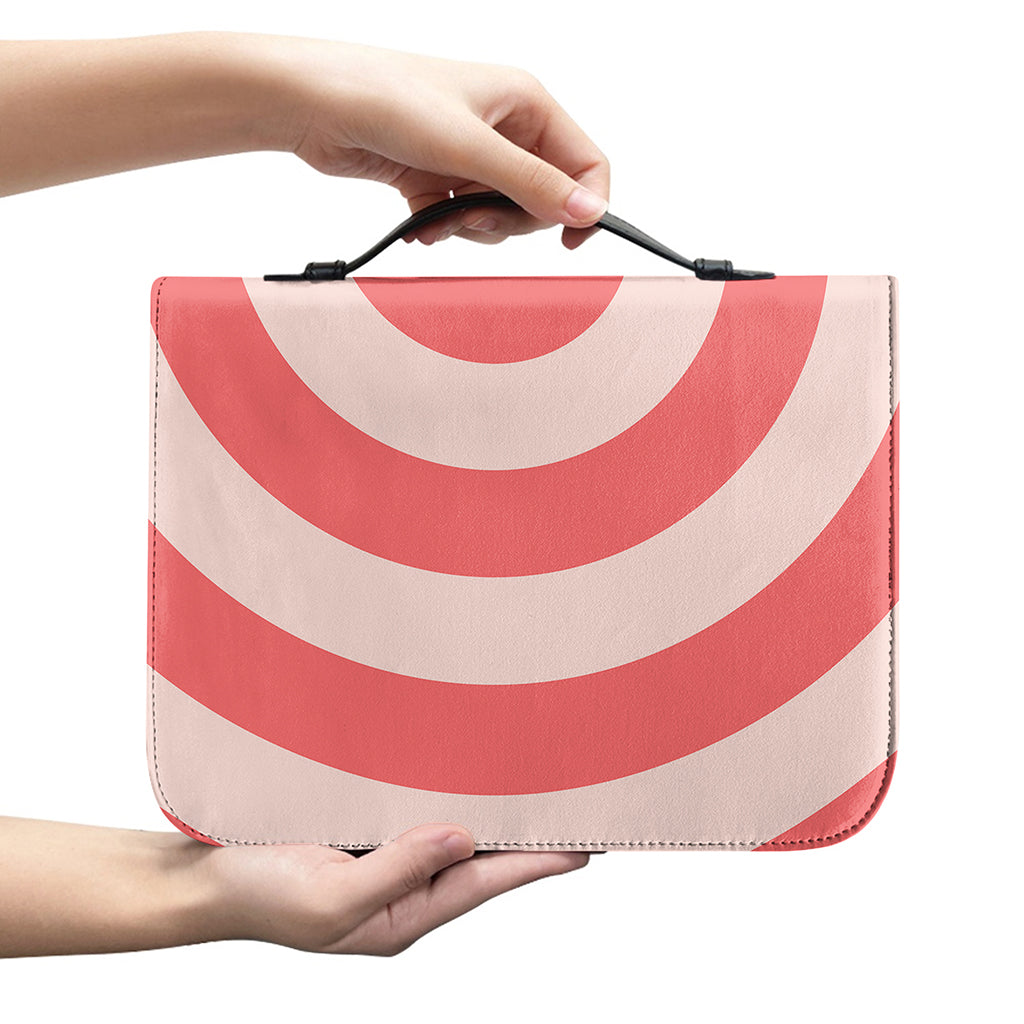Pink Circle Swirl Print Leather Bible Cover