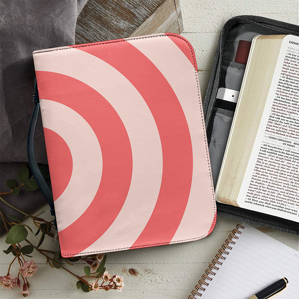 Pink Circle Swirl Print Leather Bible Cover