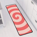 Pink Circle Swirl Print Long Kitchen Mat