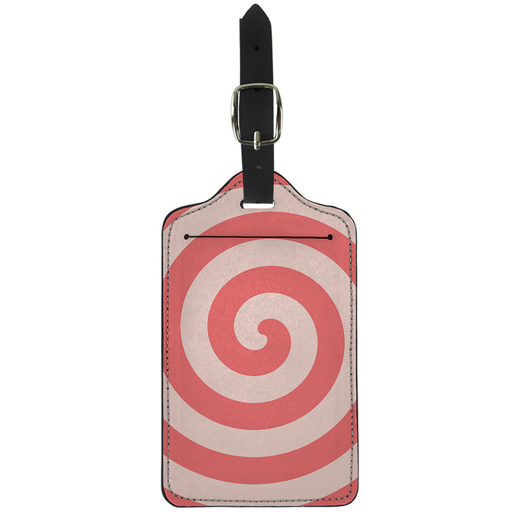 Pink Circle Swirl Print Luggage Tag