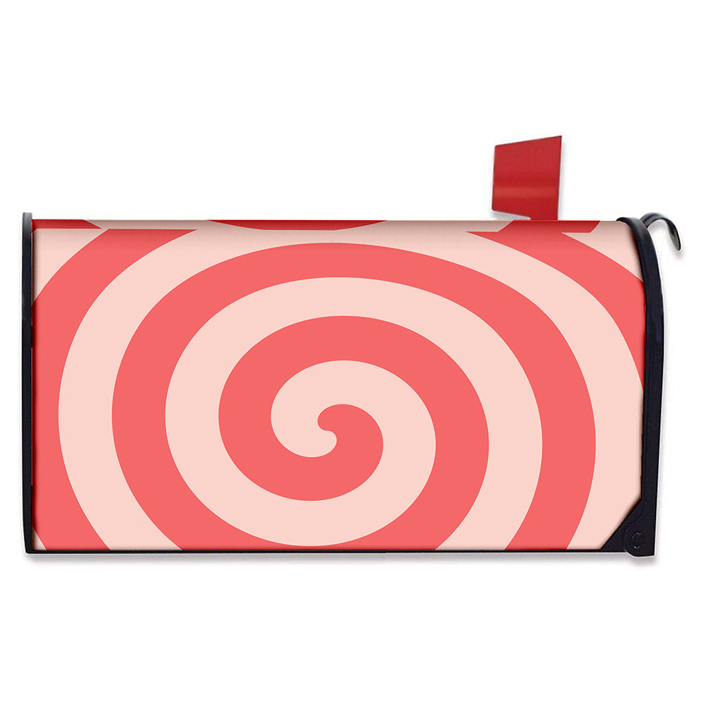 Pink Circle Swirl Print Mailbox Cover