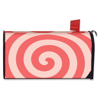 Pink Circle Swirl Print Mailbox Cover