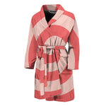 Pink Circle Swirl Print Men's Bathrobe