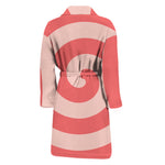 Pink Circle Swirl Print Men's Bathrobe