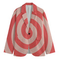 Pink Circle Swirl Print Men's Blazer