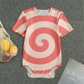 Pink Circle Swirl Print Men's Bodysuit