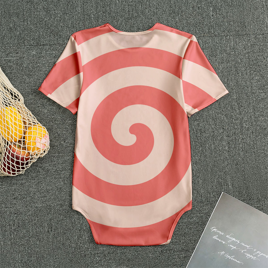 Pink Circle Swirl Print Men's Bodysuit
