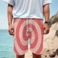 Pink Circle Swirl Print Men's Cargo Shorts