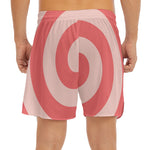 Pink Circle Swirl Print Men's Split Running Shorts