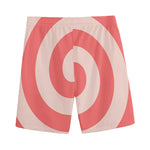 Pink Circle Swirl Print Men's Sports Shorts