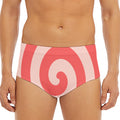 Pink Circle Swirl Print Men's Triangle Swim Briefs