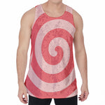 Pink Circle Swirl Print Men's Velvet Tank Top