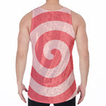 Pink Circle Swirl Print Men's Velvet Tank Top