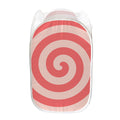 Pink Circle Swirl Print Mesh Laundry Hamper