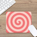Pink Circle Swirl Print Mouse Pad