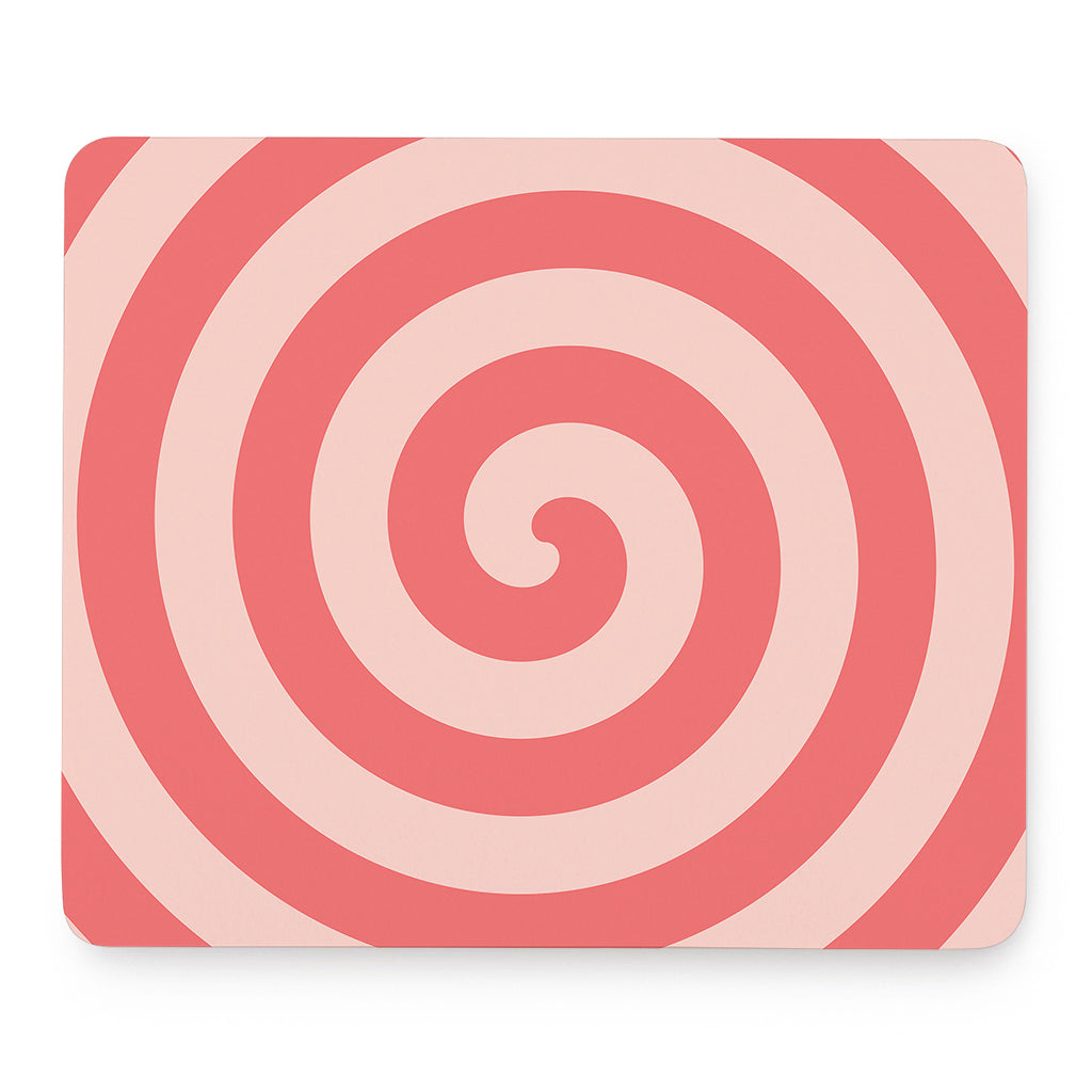Pink Circle Swirl Print Mouse Pad