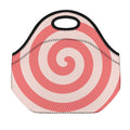 Pink Circle Swirl Print Neoprene Lunch Bag