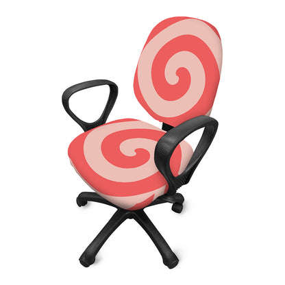 Pink Circle Swirl Print Office Chair Cover