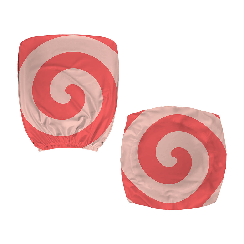Pink Circle Swirl Print Office Chair Cover