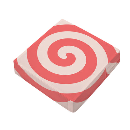 Pink Circle Swirl Print Outdoor Seat Cushion Cover