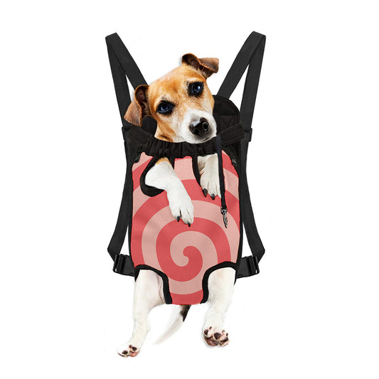 Pink Circle Swirl Print Pet Carrier Backpack