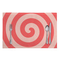 Pink Circle Swirl Print Placemat
