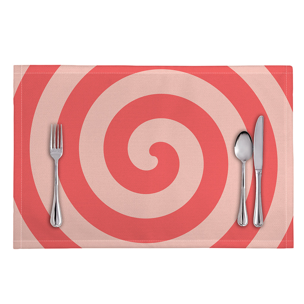Pink Circle Swirl Print Placemat