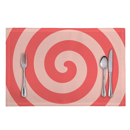 Pink Circle Swirl Print Placemat