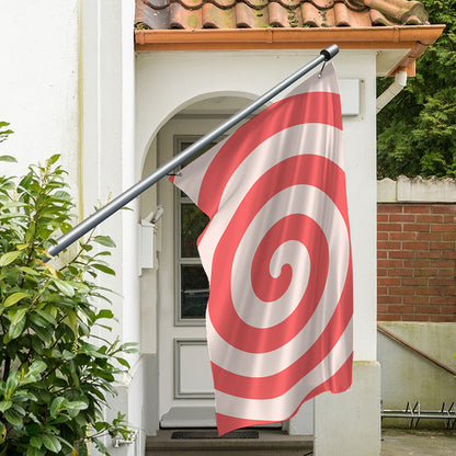 Pink Circle Swirl Print Polyester Flag