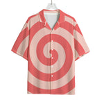 Pink Circle Swirl Print Rayon Hawaiian Shirt