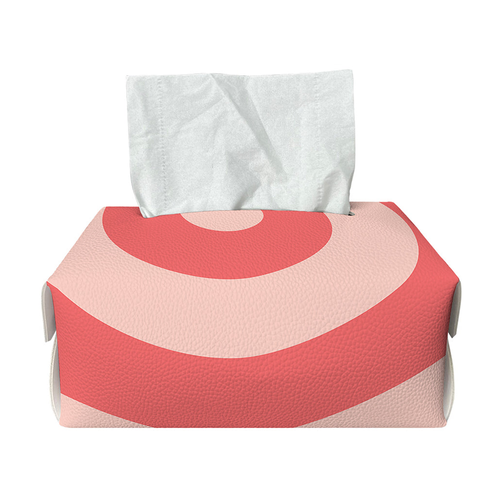 Pink Circle Swirl Print Rectangle Tissue Box Cover