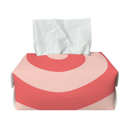 Pink Circle Swirl Print Rectangle Tissue Box Cover