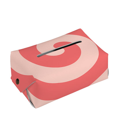 Pink Circle Swirl Print Rectangle Tissue Box Cover