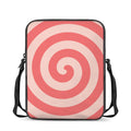 Pink Circle Swirl Print Rectangular Crossbody Bag