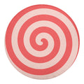 Pink Circle Swirl Print Round Blanket