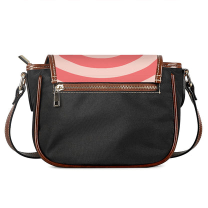 Pink Circle Swirl Print Saddle Bag