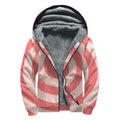 Pink Circle Swirl Print Sherpa Lined Zip Up Hoodie