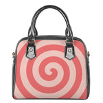 Pink Circle Swirl Print Shoulder Handbag