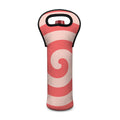 Pink Circle Swirl Print Single Neoprene Wine Tote