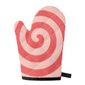 Pink Circle Swirl Print Single Oven Mitt