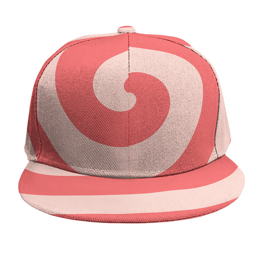 Pink Circle Swirl Print Snapback Cap