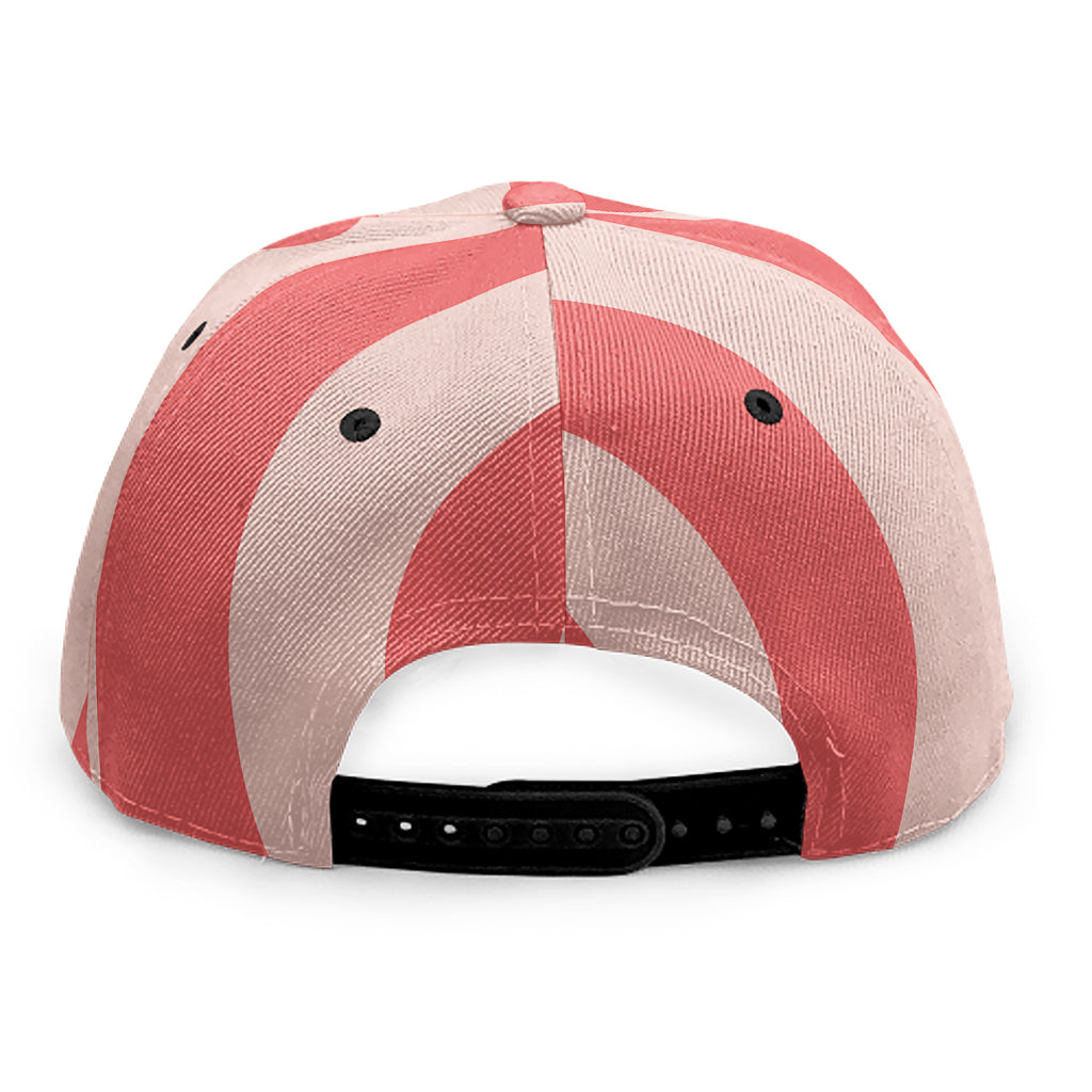 Pink Circle Swirl Print Snapback Cap