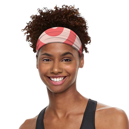 Pink Circle Swirl Print Sports Headband