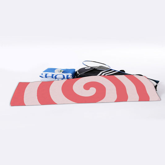 Pink Circle Swirl Print Sports Towel