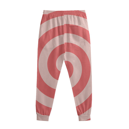 Pink Circle Swirl Print Sweatpants