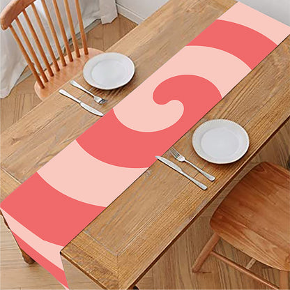 Pink Circle Swirl Print Table Runner